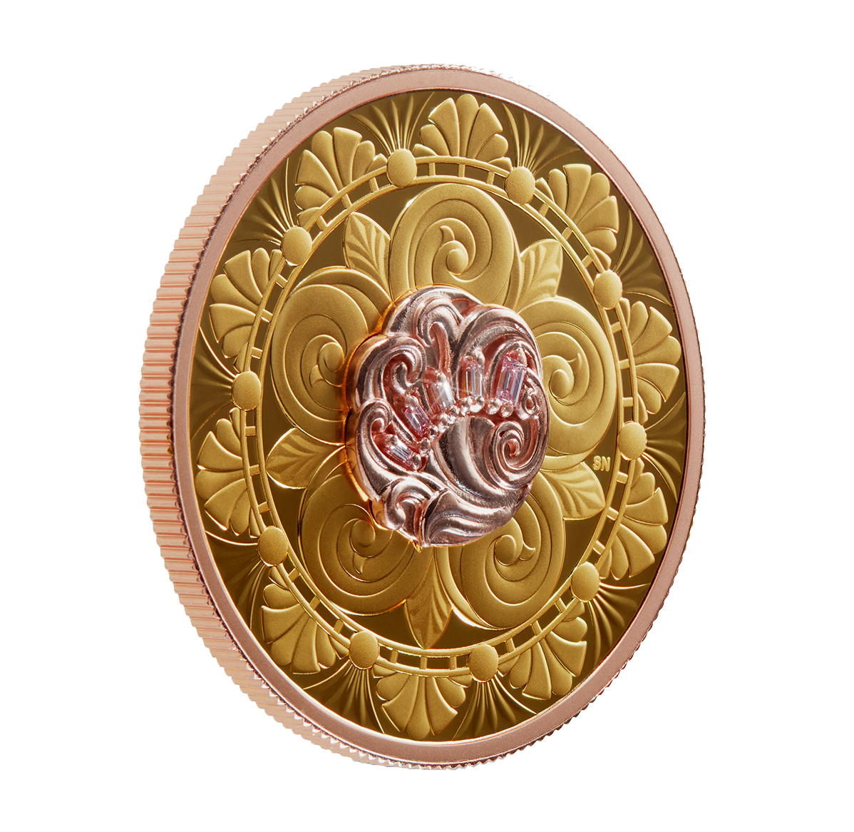 1 oz. Pure Gold Pink Diamond Coin – Treasure