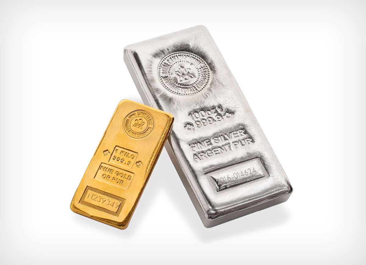 Gold and silver bars