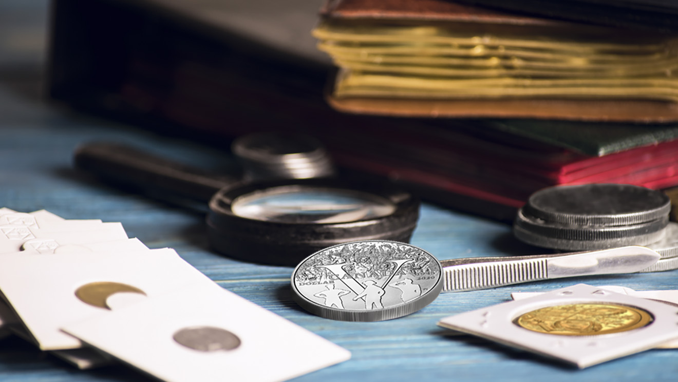 Coin collecting supplies and tools