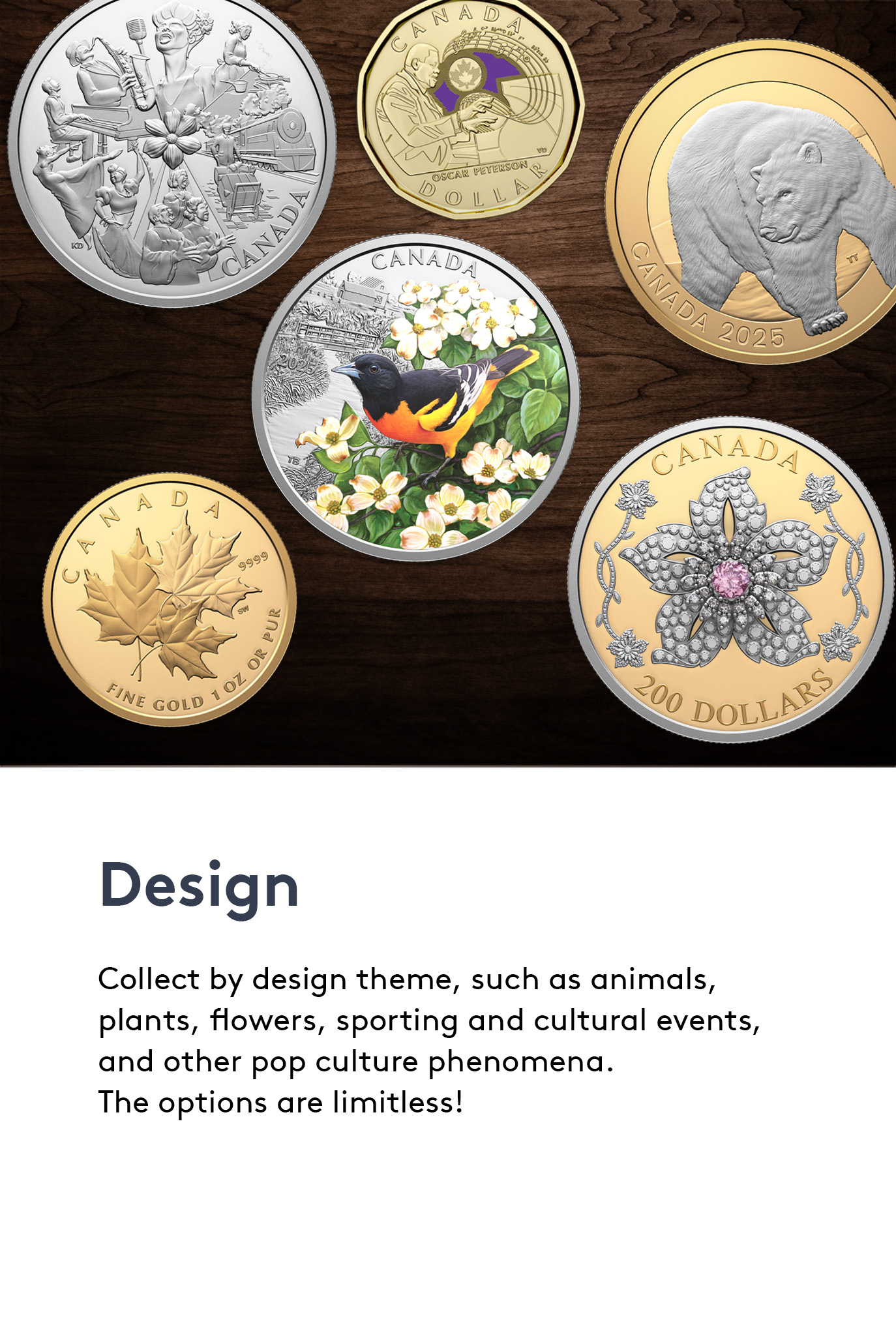 Collector coins from the Royal Canadian Mint