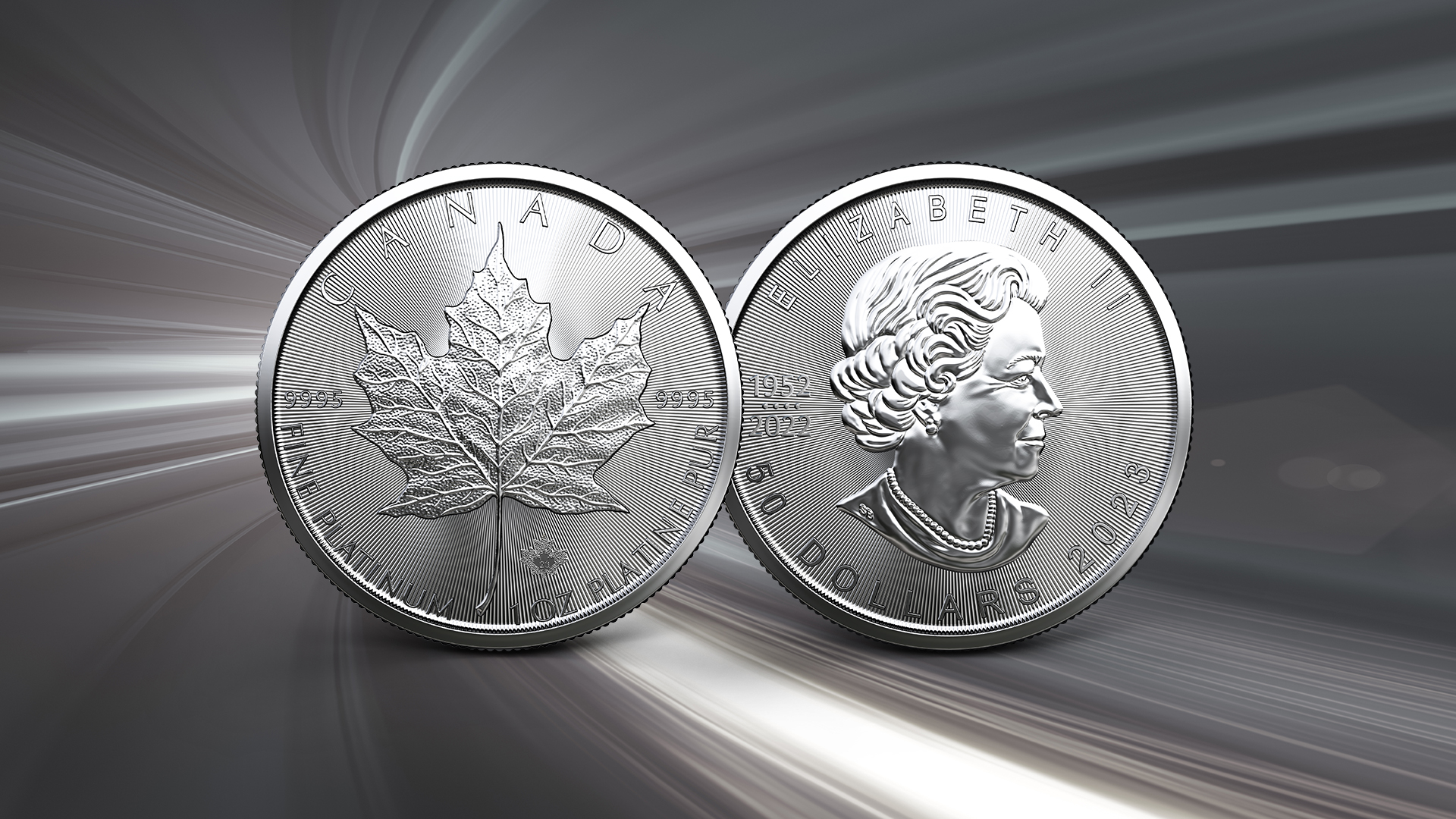 2023 1 oz Pure Platinum Maple Leaf bullion coin from the Royal Canadian Mint