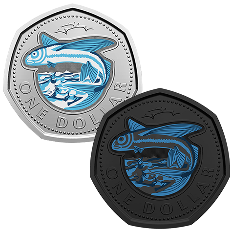 Barbados $1 Glow-in-the-Dark “Flying Fish” Circulation Coin