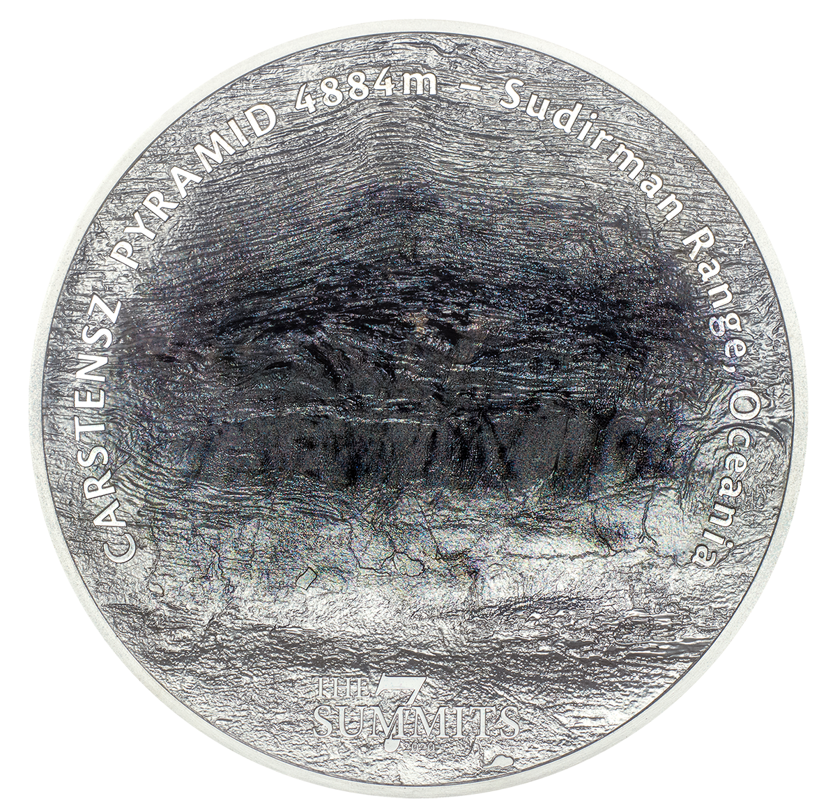 5 oz. Pure Silver Coin - Carstensz Pyramid: 7 Summits Series - Mintage: 777 (2020)