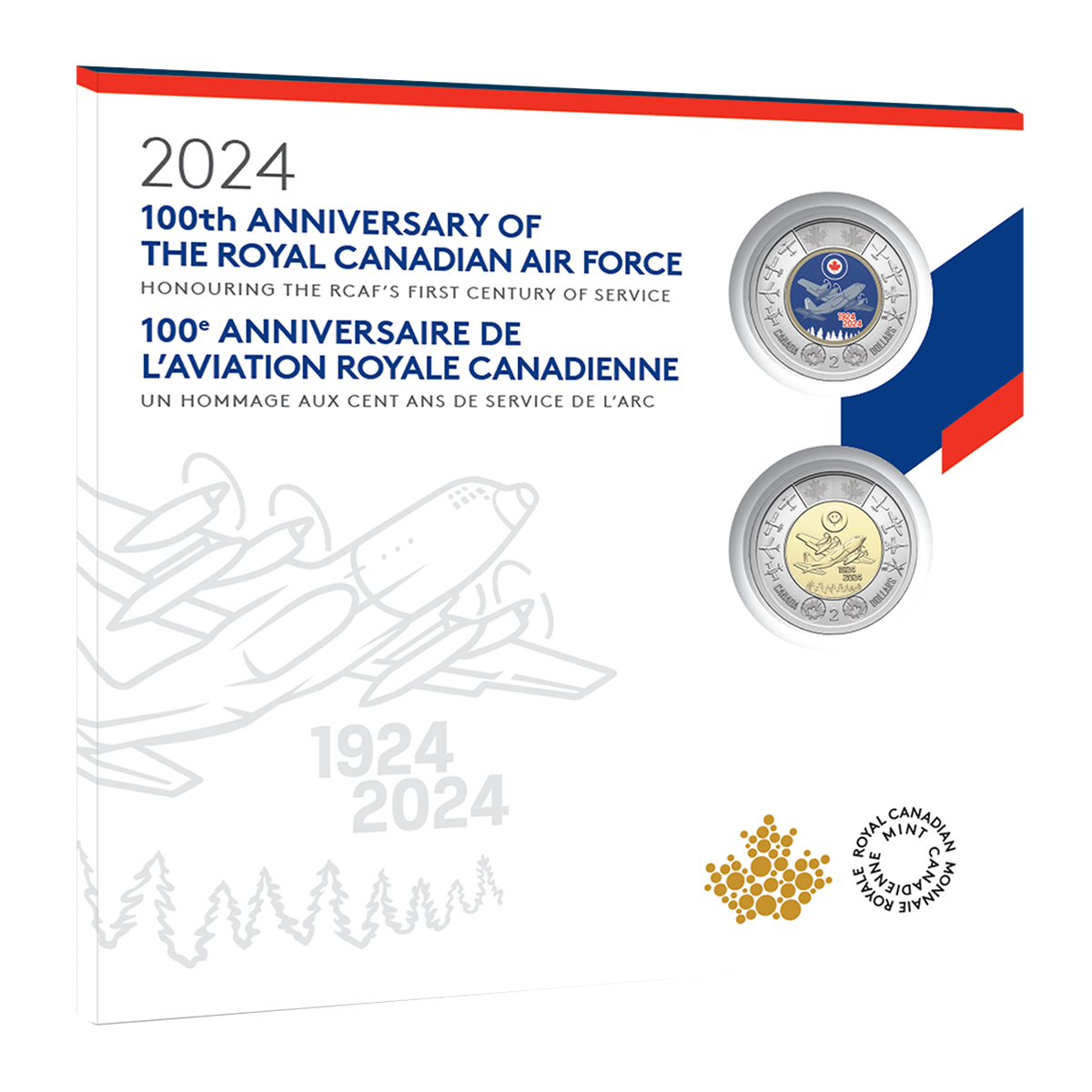 Carte de collection de pièces-souvenirs commémoratives 2024 – 100ᵉ anniversaire de l’Aviation royale canadienne