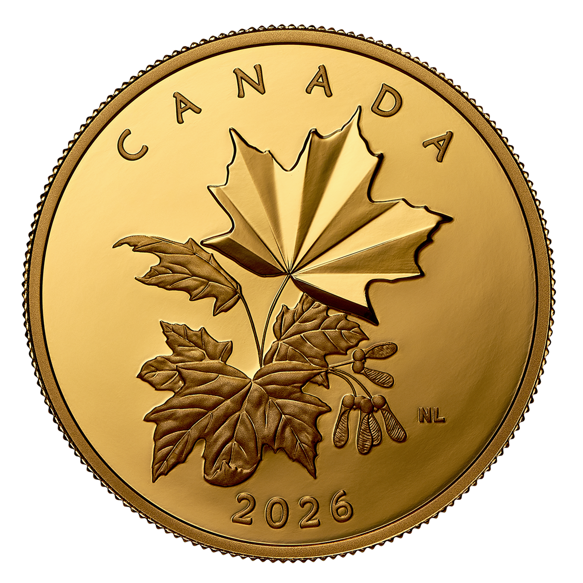 Multifaceted Maple Leaves – 1 oz. Pure Gold Coin
