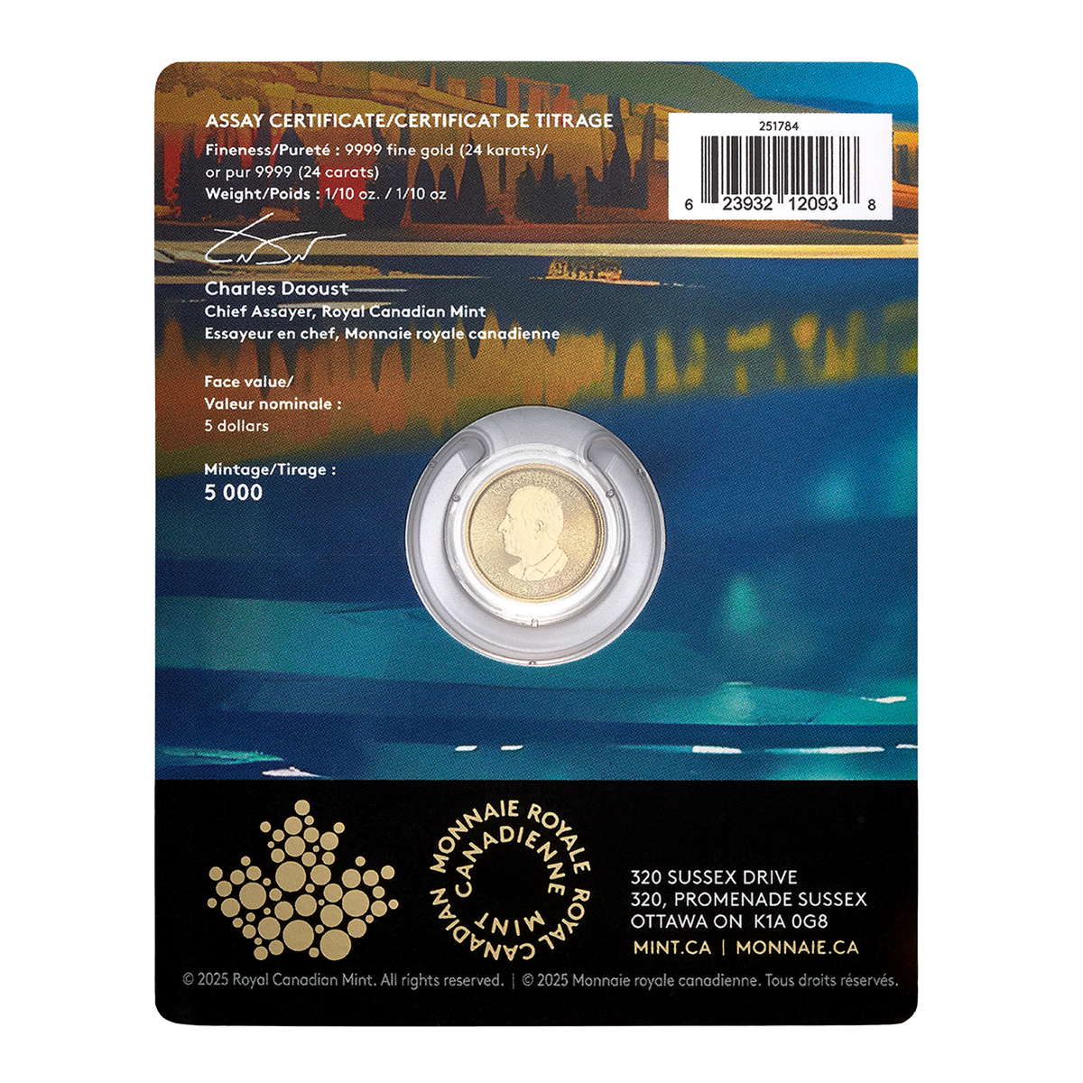 2026 Treasured Gold Maple Leaf: Wolf Privy Mark - 1/10 oz. 99.99% Pure Gold Coin (Premium Bullion)