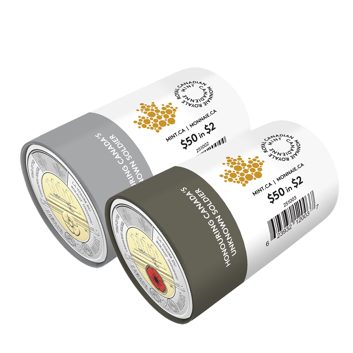 2025 $2 Honouring Canada’s Unknown Soldier Special Wrap Roll Box Set