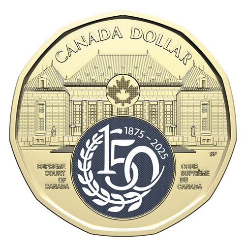$1 150th Anniversary of the Supreme Court of Canada coin