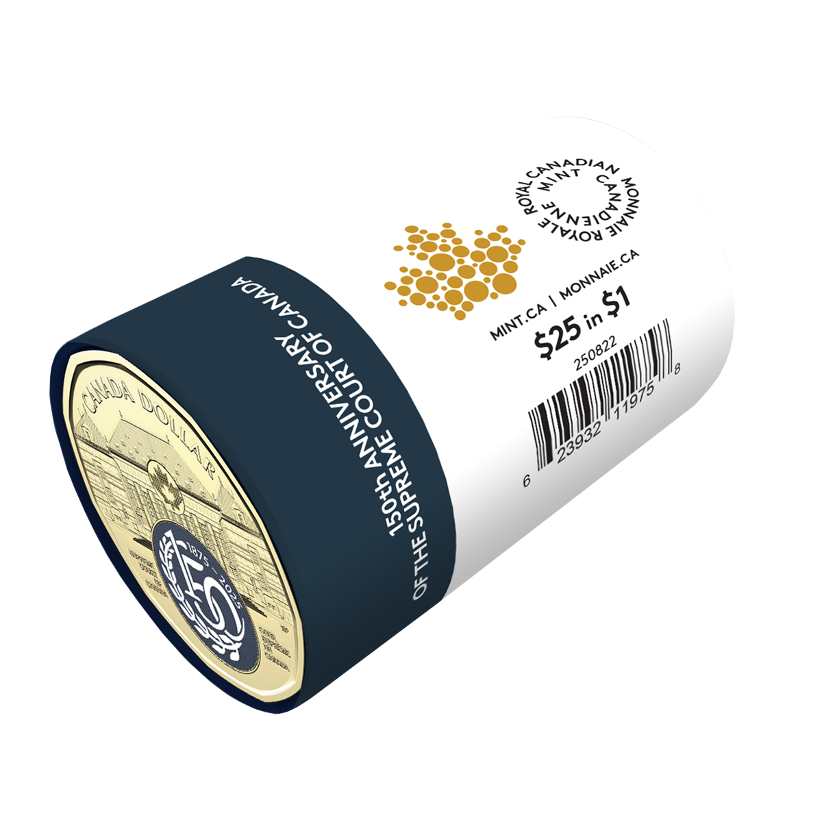 2025 $1 150th Anniversary of the Supreme Court of Canada Colourized Special Wrap Roll