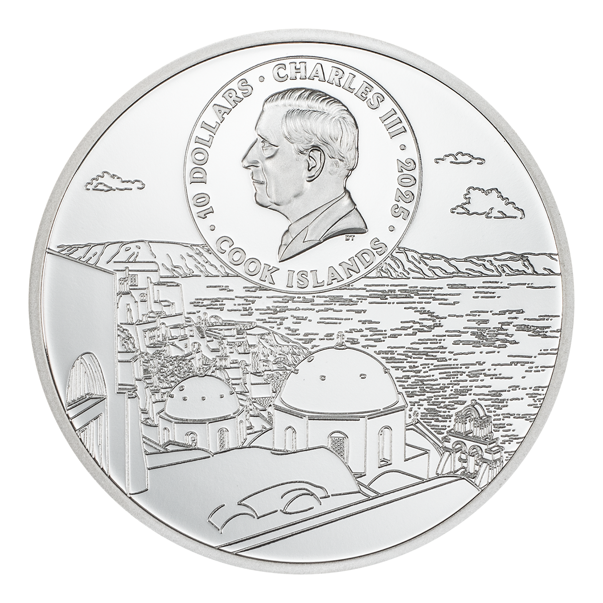 The Architectures of the World &ndash; Santorini –  2 oz. Fine Silver Coin