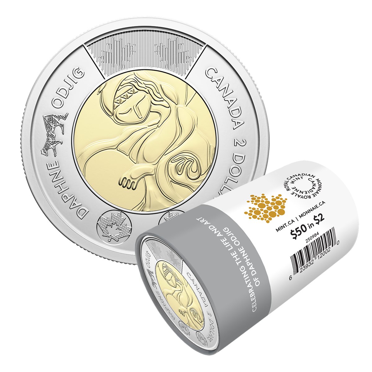 2025 $2 Celebrating the Life and Art of Daphne Odjig Non-colourized Special Wrap Roll