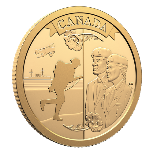 Angled reverse of Gold Coin