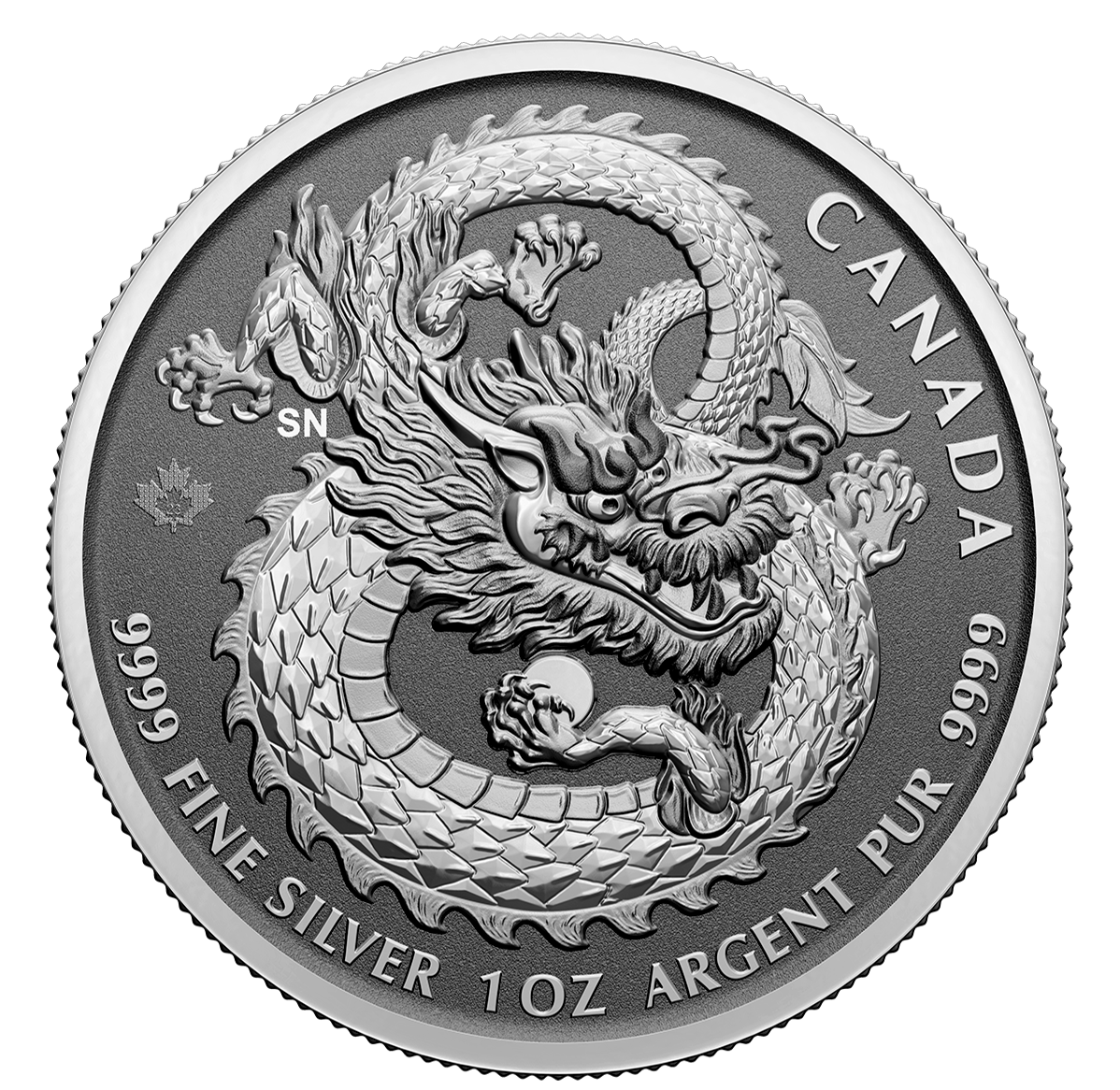 2023 Dragon - 1 oz. 99.99% Pure Silver Coin (High Relief Bullion)