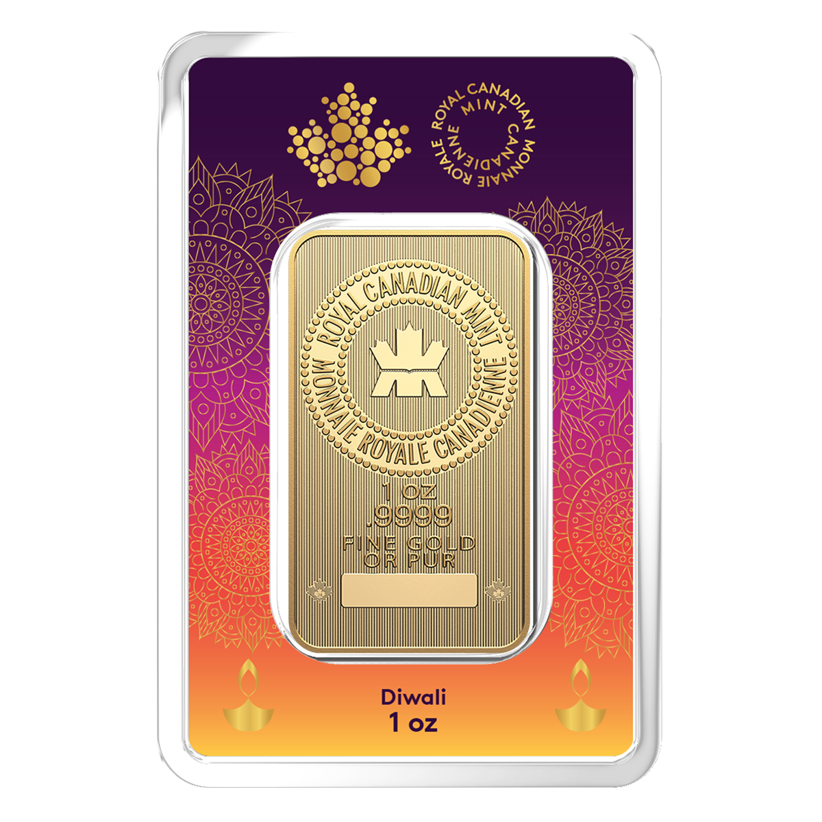 2024 1 oz. 99.99% Pure Gold Bar – Celebrate Diwali (Bullion)
