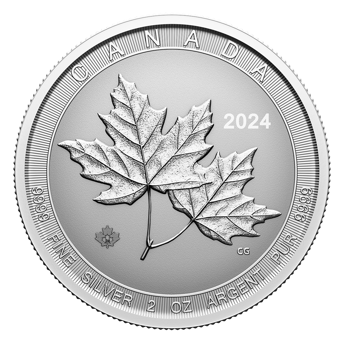 Twin Maples - 2 oz. 99.99% Pure Silver Coin (Bullion)