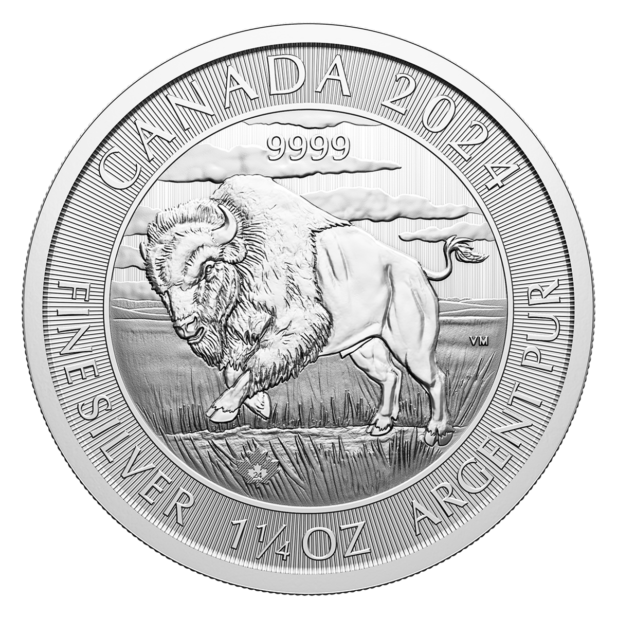 2024 1.25 oz. 99.99% Pure Silver Coin - Bison (Bullion)