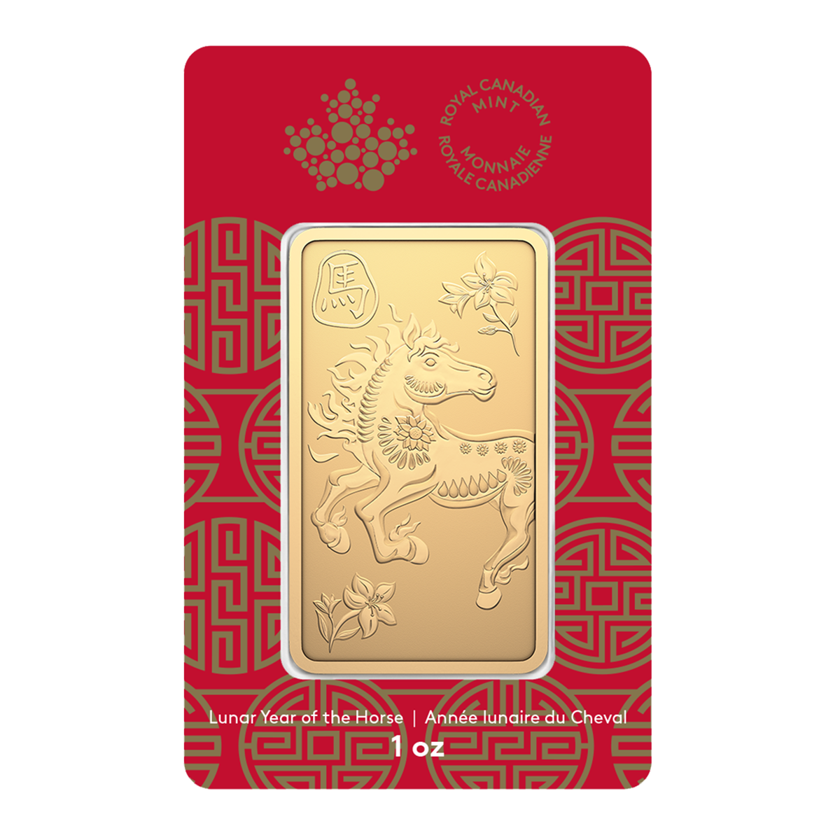 Lunar Year of the Horse - 2026 1 oz. 99.99% Pure Gold Bar (Bullion)